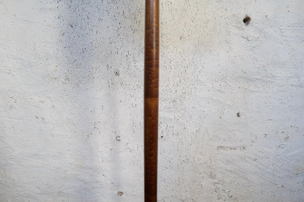 Mid-Century Brass & Polished Wood Floor Lamp from Böhlmarks, Sweden, 1940s-UYK-1367543