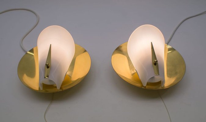 Mid-Century Brass Sconces, 1950s, Set of 2-KQB-736317