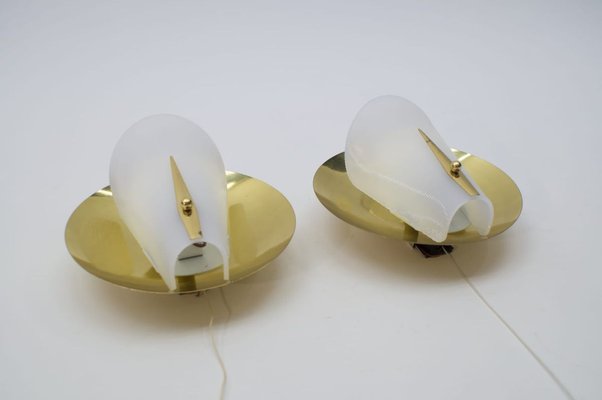 Mid-Century Brass Sconces, 1950s, Set of 2-KQB-736317