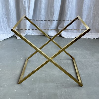 Mid-Century Brass Side Table with Vienna Straw Rattan and Acrylic Glass Tray from Christian Dior, 1970s-NOT-2038039