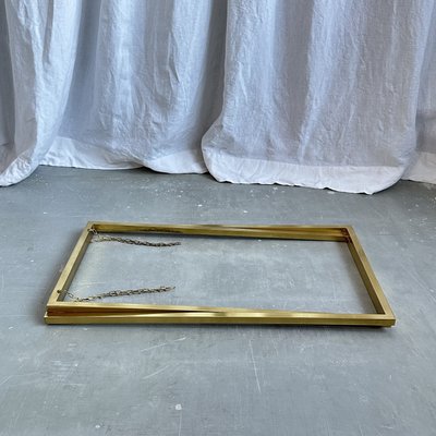 Mid-Century Brass Side Table with Vienna Straw Rattan and Acrylic Glass Tray from Christian Dior, 1970s-NOT-2038039