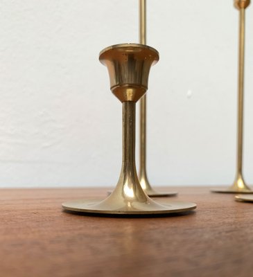 Mid-Century Brass Slim Candleholders, 1960s, Set of 6-UAH-1294653