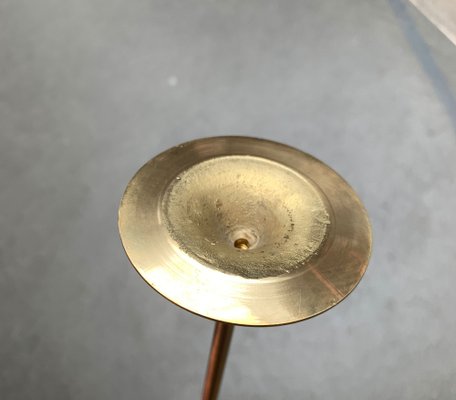 Mid-Century Brass Slim Candleholders, 1960s, Set of 6-UAH-1294653