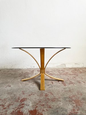 Mid-Century Brass & Smoked Glass Coffee Table, 1970s-EHE-1285914