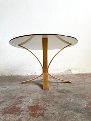 Mid-Century Brass & Smoked Glass Coffee Table, 1970s-EHE-1285914