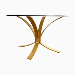 Mid-Century Brass & Smoked Glass Coffee Table, 1970s-EHE-1285914