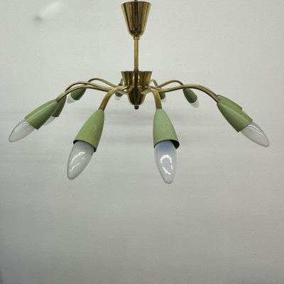 Mid-Century Brass Spider Ceiling Lamp, 1950s-BGP-1798440