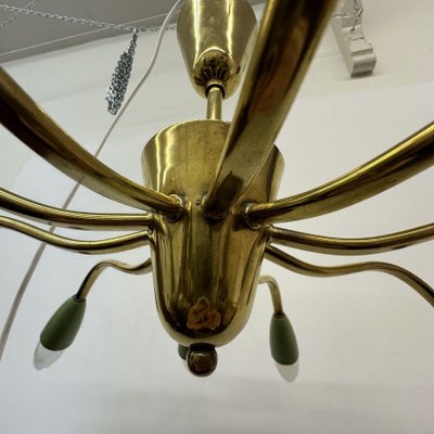 Mid-Century Brass Spider Ceiling Lamp, 1950s-BGP-1798440