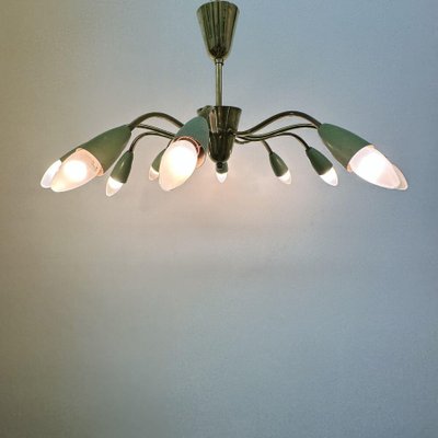 Mid-Century Brass Spider Ceiling Lamp, 1950s-BGP-1798440