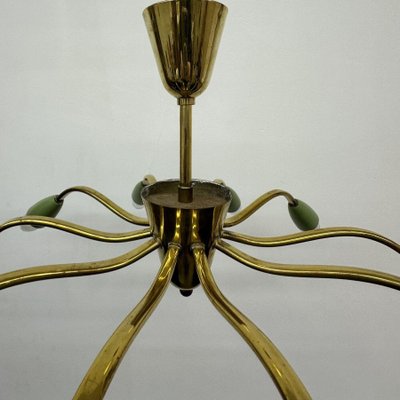 Mid-Century Brass Spider Ceiling Lamp, 1950s-BGP-1798440