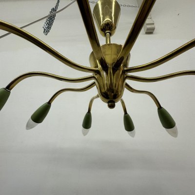 Mid-Century Brass Spider Ceiling Lamp, 1950s-BGP-1798440