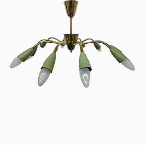 Mid-Century Brass Spider Ceiling Lamp, 1950s-BGP-1798440