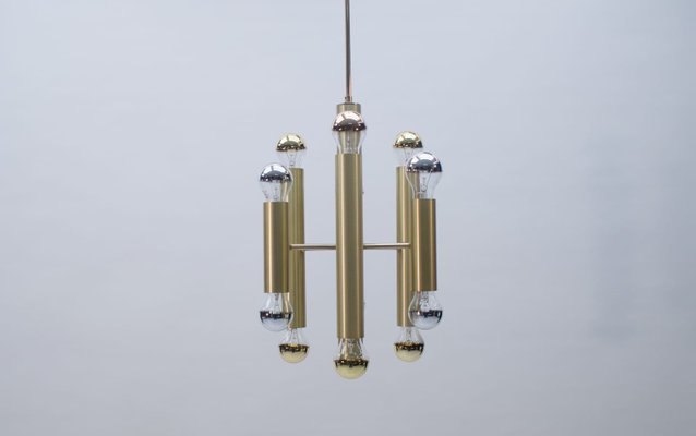 Mid-Century Brass Sputnik Ceiling Lamp, 1960s-KQB-581776