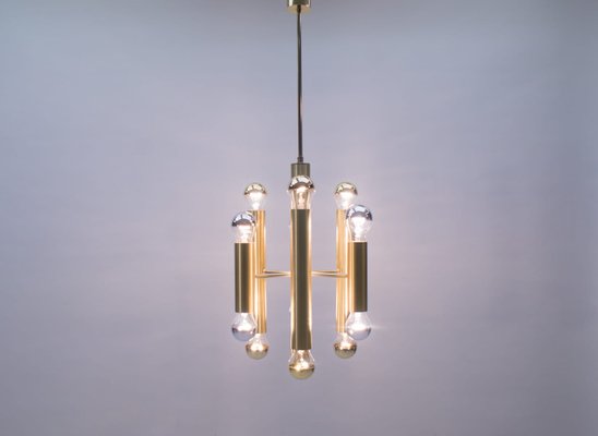 Mid-Century Brass Sputnik Ceiling Lamp, 1960s-KQB-581776