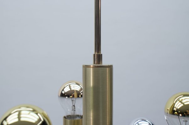 Mid-Century Brass Sputnik Ceiling Lamp, 1960s-KQB-581776