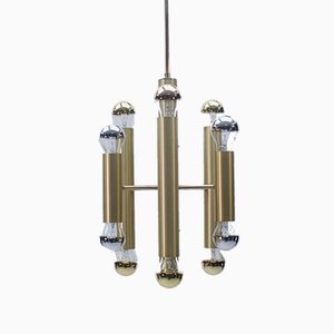 Mid-Century Brass Sputnik Ceiling Lamp, 1960s-KQB-581776