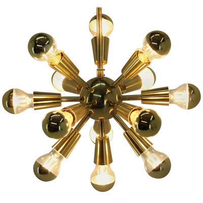 Mid-Century Brass Sputnik Pendant Lamp, 1970s-TZ-707208