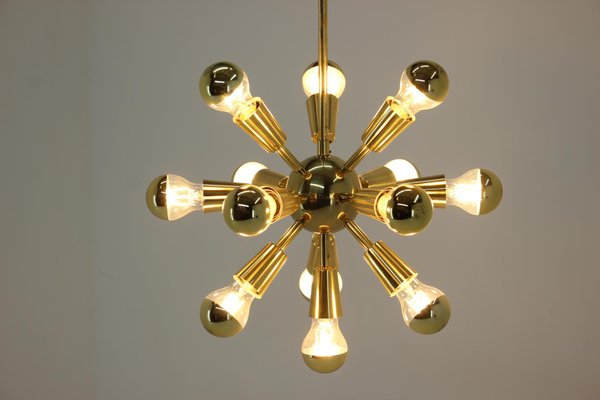 Mid-Century Brass Sputnik Pendant Lamp, 1970s-TZ-707208