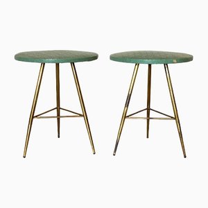 Mid-Century Brass Stools, 1950s, Set of 2-NPC-1340522