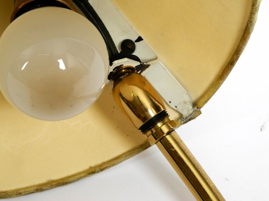 Mid-Century Brass Table Lamp with Fabric Shade from Kalmar Franken KG, Austria, 1950s-RR-727677