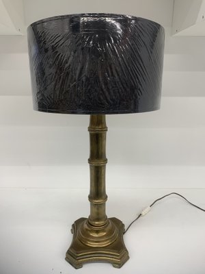 Mid-Century Brass Table Lamp with Faux Bamboo Design, 1970s-OJT-1721738