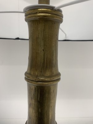 Mid-Century Brass Table Lamp with Faux Bamboo Design, 1970s-OJT-1721738