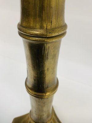 Mid-Century Brass Table Lamp with Faux Bamboo Design, 1970s-OJT-1721738