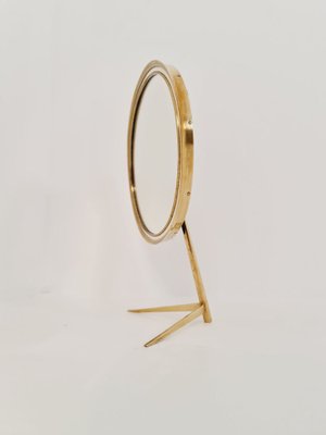 Mid-Century Brass Vanity Table Mirror by Vereinigte Werkstätten, Germany, 1950s-IQR-1309560