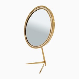 Mid-Century Brass Vanity Table Mirror by Vereinigte Werkstätten, Germany, 1950s-IQR-1309560