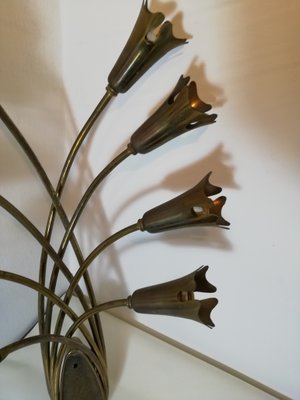 Mid-Century Brass Wall Light, Italy, 1950s-HNE-1062540