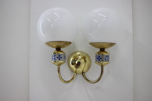 Mid-Century Brass Wall Lights or Sconces from Kamenicky Senov, 1970s, Set of 2-TZ-738286