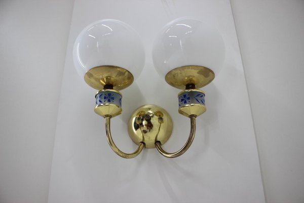 Mid-Century Brass Wall Lights or Sconces from Kamenicky Senov, 1970s, Set of 2-TZ-738286