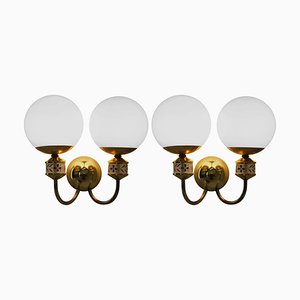 Mid-Century Brass Wall Lights or Sconces from Kamenicky Senov, 1970s, Set of 2-TZ-738286