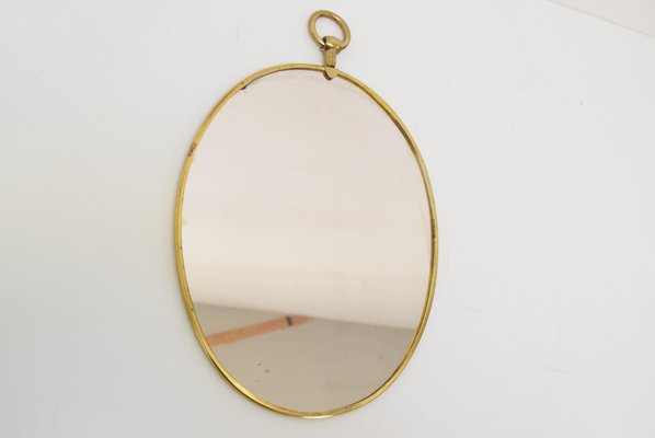 Mid-Century Brass Wall Mirror, 1960s-TZ-1705356