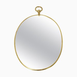 Mid-Century Brass Wall Mirror, 1960s-TZ-1705356