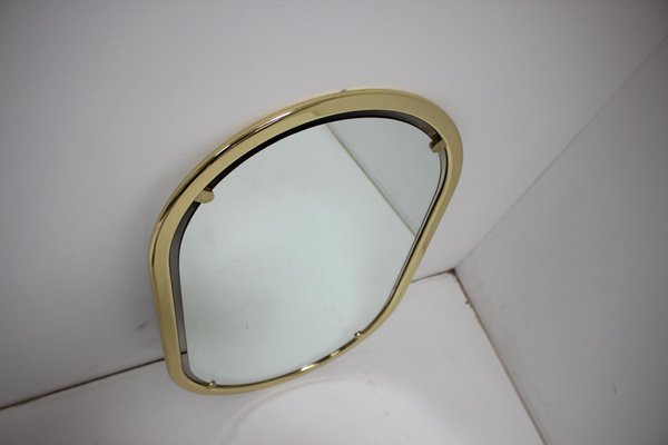 Mid-Century Brass Wall Mirror, 1970s-TZ-1705359