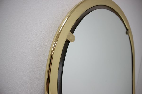 Mid-Century Brass Wall Mirror, 1970s-TZ-1705359