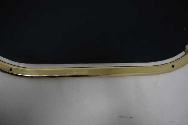 Mid-Century Brass Wall Mirror, 1970s-TZ-1705359