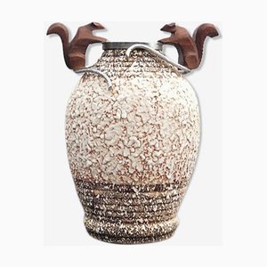 Mid-Century Bronze and Silver Ceramic Vase-SSK-832602