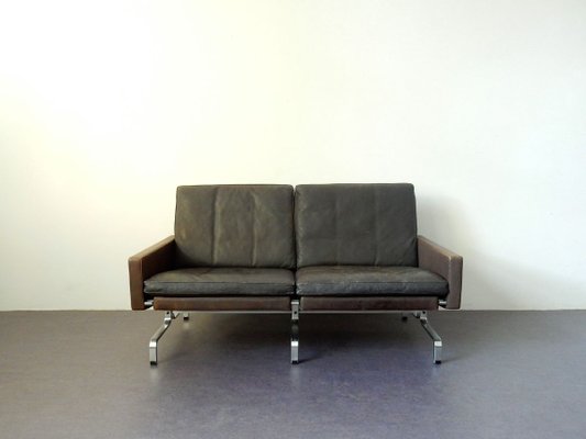 Mid-Century Brown Leather Model PK-31/2 Sofa by Poul Kjærholm for E. Kold Christensen, 1950s-NV-736291