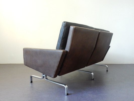 Mid-Century Brown Leather Model PK-31/2 Sofa by Poul Kjærholm for E. Kold Christensen, 1950s-NV-736291