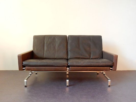 Mid-Century Brown Leather Model PK-31/2 Sofa by Poul Kjærholm for E. Kold Christensen, 1950s-NV-736291