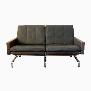 Mid-Century Brown Leather Model PK-31/2 Sofa by Poul Kjærholm for E. Kold Christensen, 1950s-NV-736291