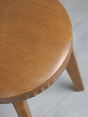 Mid-Century Brown Leatherette Stool, Set of 2-HGJ-1251310