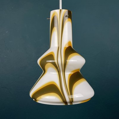 Mid-Century Brown Opaline Murano Glass Pendant Lamp, Italy, 1950s-WQC-1311103