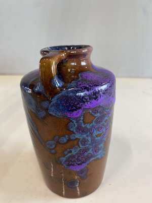 Mid-Century Brown, Purple and Blue Ceramic Vase from Scheurich, 1954-JO-1374190