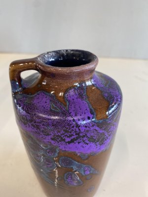 Mid-Century Brown, Purple and Blue Ceramic Vase from Scheurich, 1954-JO-1374190