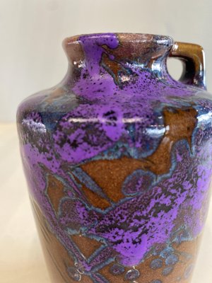 Mid-Century Brown, Purple and Blue Ceramic Vase from Scheurich, 1954-JO-1374190