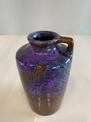 Mid-Century Brown, Purple and Blue Ceramic Vase from Scheurich, 1954-JO-1374190