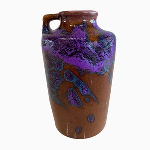 Mid-Century Brown, Purple and Blue Ceramic Vase from Scheurich, 1954-JO-1374190